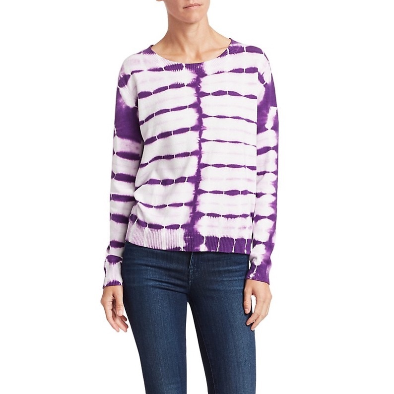 Nwt! Scripted Tie-Dye Cotton-Cashmere Sweater